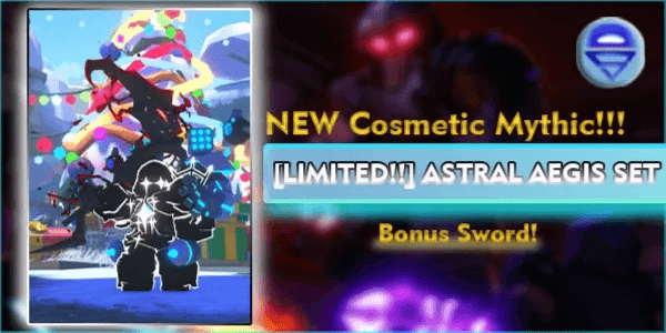 [Sale!!] Astral Aegis Set + Sword  [Limited Cosmetic] - Elemental Dungeons