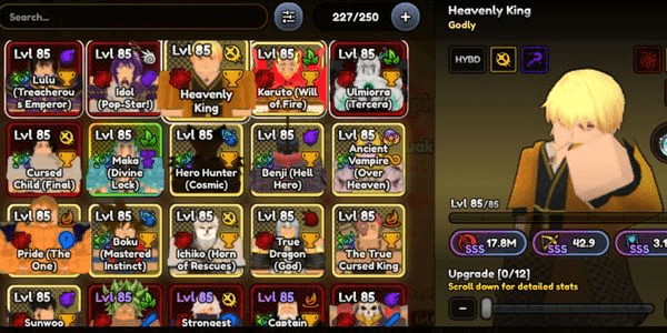 Gambar Product Akun ALS 11 Godly + 19 Glitch + 20 Avatar, Level Akun 101