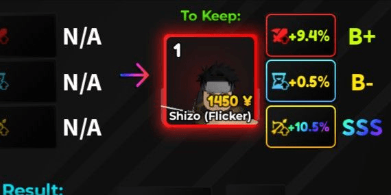 Gambar Product Shizo/Shisui (Flicker)Stat GG - Anime Adventure
