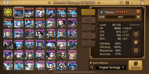 Gambar Product Asia 4 LD5 Elenoa, Isis, Artamiel, Light Nobara, LD4 Leah, Deborah, Iris, + 105 NB5, 356 6Star Monster