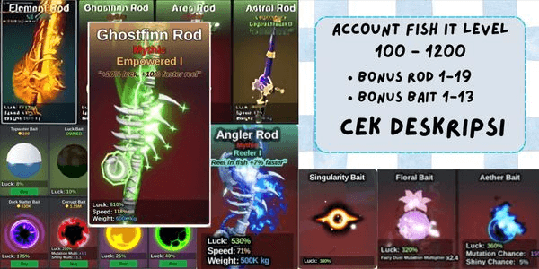 Gambar Product AKUN FISH IT! GHOSTFINN ROD