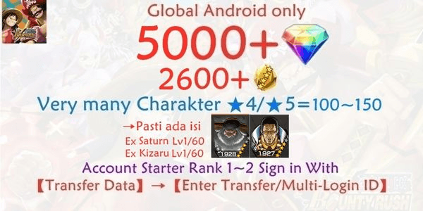 Gambar Product Akun OPBR ONE PIECE Bounty Rush-2