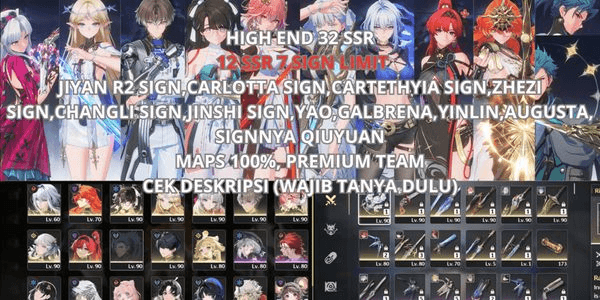 Gambar Product [SEA] 32 SSR 12 LIMIT 7 SIGN, JIYAN R2 SIGN, CARLOTTA SIGN, CARTETHYIA SIGN, ZHEZI SIGN, CHANGLI SIGN, JINSHI SIGN, YAO, GALBRENA, YINLIN, AUGUSTA, SIGN QIUYUAN