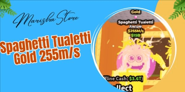 Gambar Product Spaghetti Tualetti Gold 255m/s - Steal a Brainrot