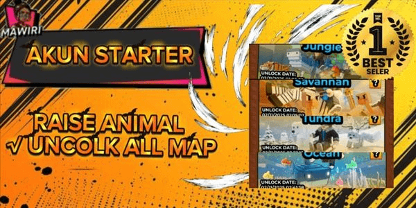 Gambar Product AKUN STATER RAISE ANIMAL ( UNCOLK ALL MAP)