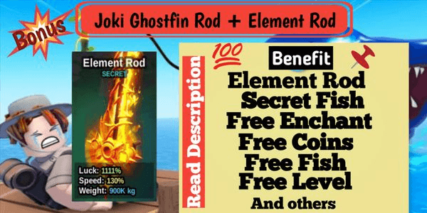 Gambar Product Joki Get Element Rod Fish It [Read Description]