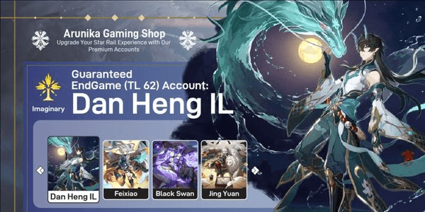 Gambar Product ENDGAME ACCOUNT - RATE ON (BANNER CHAR) + LIMITED 8 CHARACTERS - DAN HENG IL + FEIXIAO + BLACK SWAN + JING YUAN || CHECK DESCRIPTION FOR DETAILS [ASIA]