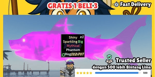 Gambar Product 100k KG++ Sparkling Shiny Big Mythical Phantom Megalodon | Fisch