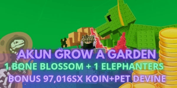 Gambar Product AKUN 1 BONE BLOSSOM + 1 ELEPHANTERS (GROW A GARDEN) ANTI HACK BACK