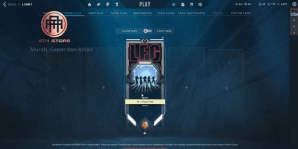 Gambar Product Valorant Account Rank Gold 1 Many Skins & Many Agents