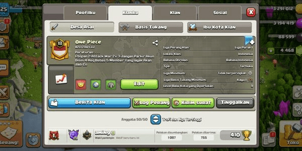 Gambar Product CLAN LVL 18 | One Piece | CH 10 MAX | SILVER Ⅰ