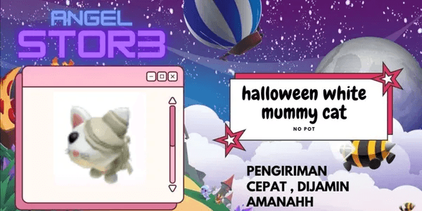 Halloween White Mummy Cat