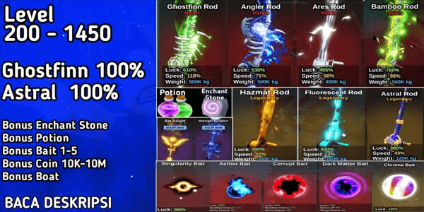 Gambar Product Akun Fish It! Bonus Rod + Bonus Coin