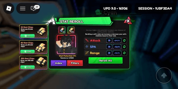 Gambar Product Full Godly Stats For Transfer | Anime Vanguard