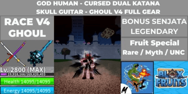 Gambar Product ACC BLOX FRUIT GHOUL V4 FULL GEAR CURSED DUAL KATANA SKULL GUITAR