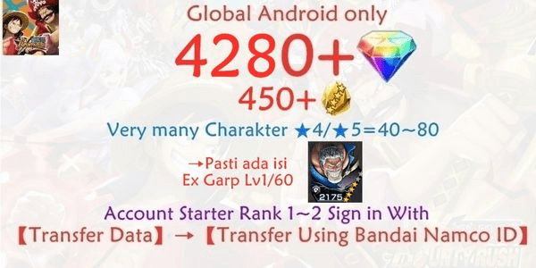 Gambar Product OPBR ONE PIECE Bounty Rush-2 account