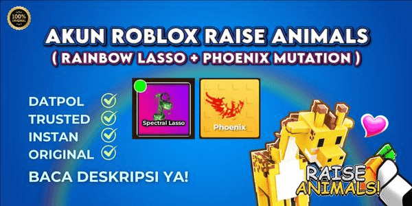 Gambar Product Akun Raise Animals RBL Startup ( Rainbow Lasso + Phoenix Mutation )