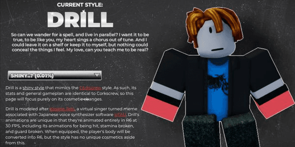 Gambar Product Account Shiny Drill Style - Untitled Boxing Game (UBG)