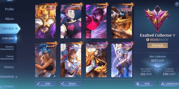 Gambar Product Honored Collector Account 5 ex Glory Legend Johnson