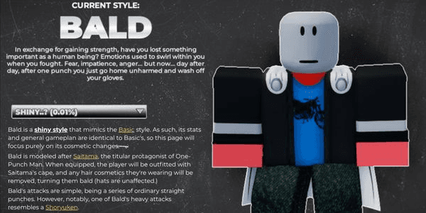 Gambar Product Account Shiny Bald Style - Untitled Boxing Game (UBG)