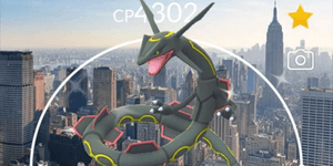 พื้นหลัง Shiny Rayquaza New York เลเวล 50 Dragon Ascent