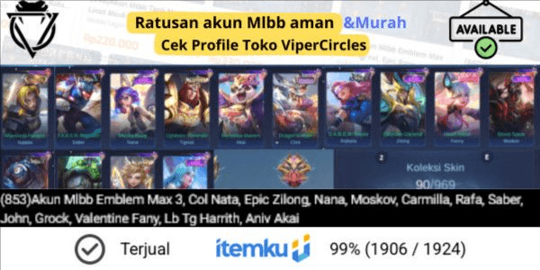 Gambar Product Ratusan Akun Mlbb Murah ViperCircles