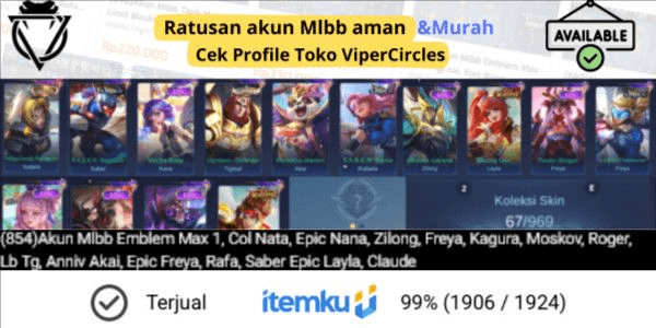 Gambar Product Ratusan Akun Mlbb Murah ViperCircles