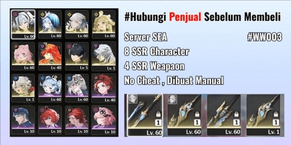 Gambar Product [11 SSR] [4 Limit 1 Signature] Jinhsi + Sign, Camellya, Shorekeeper, Augusta + 3 WP B5, BACA DESC! [SEA] #WW003