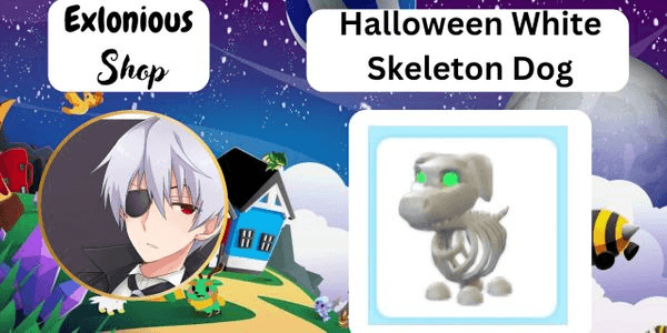 Gambar Product Halloween White Skeleton Dog