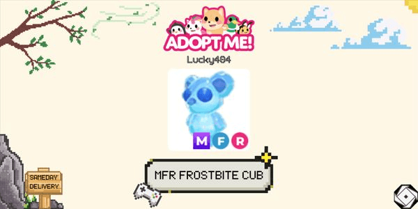 Adopt A Pet from Me - Mega Frostbite Cub *SAME DAY DELIVERY