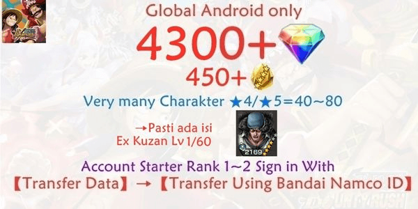 Gambar Product OPBR ONE PIECE Bounty Rush-5 Account