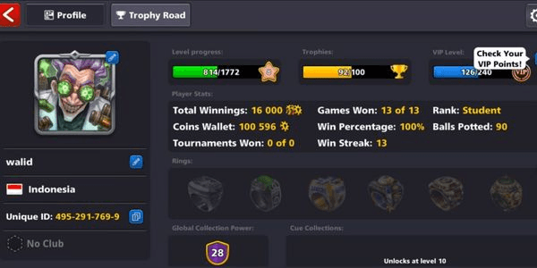 Gambar Product Akun Baru + 11 Cue Keren + 90 Cash + 80K Koin