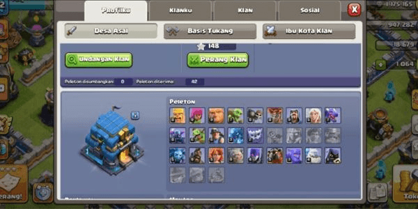 Gambar Product Akun TH 12 - Pasukan Dan Base Hampir Maks - Builder 6