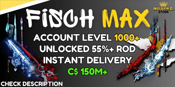Gambar Product Akun Fisch - Level 1000 (MAX) | 75% Rod Unlocked - C$ 150M+ - Unlocked Submarine