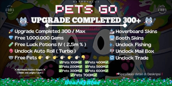 Gambar Product Pets Go Account | Upgrade Completed 300+ | Bonus 1,000,000 Diamonds | Unlocked Trade & Booth | Instant Delivery