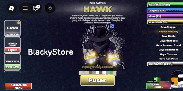Gambar Product AKUN UBG|| Style HAWK + SHOUTGUN|| Bonus RANDOM
