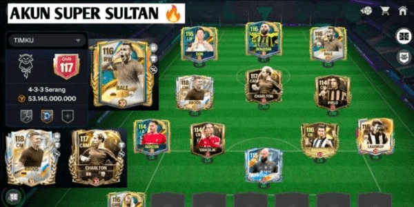 Gambar Product AKUN FC MOBILE SUPER LUXURIOUS TONI KROSS OVR 118 EVO MAX + CHARTON OVR 117 RED EVO, SQUAD OVR 117 GACOR ALL LVL MAX READY FOR BATTLE FC CHAMP‼️