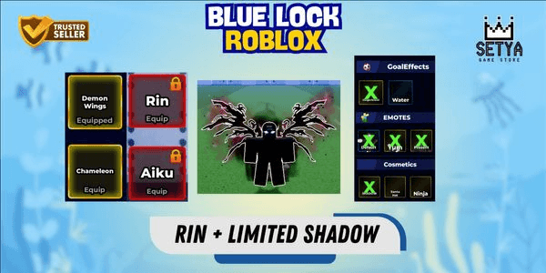 Gambar Product (AKUN PREMIUM) Style Rin & Aiku - Flow Demon Wing  & Chameleon - Limited Shadow Cosmetic - Gingerbeard Goal Effect - Legendary Emote - Data Polos