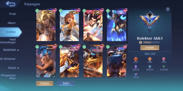 Gambar Product Akun Sultan Murmer Skin 203