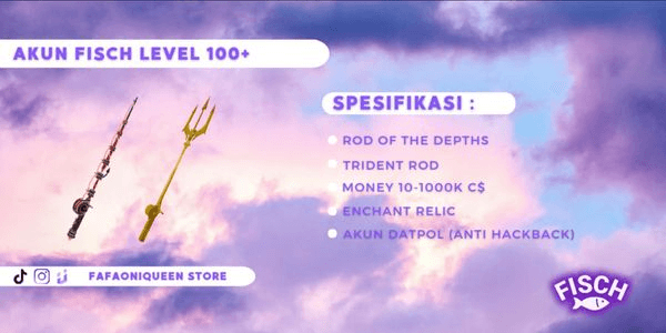 Gambar Product AKUN LEVEL 100+ ( ROD OF THE DEPTHS + TRIDENT ROD) (AKUN ANTI HACKBACK)