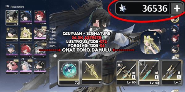 Gambar Product [36.5K ASTRITE][6 SSR] QIUYUAN + SIGNATURE + VERINA C1 + LUSTROUS RAZOR + BLOODPACT + CHECK DESC! [SEA] #A30