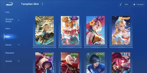 Gambar Product Premium Background Hok Account + Legends Skins + Many Starstones