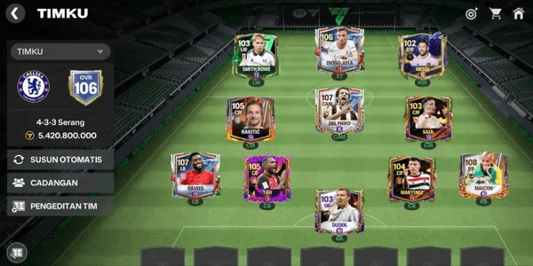 AKUN EA FC OVR 106 ALL LVL PEMAIN 10-15 8 MESCHE ASET COIN 1.2M(MESSI, DEL PIERO,MAICON)