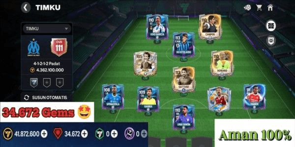 Gambar Product AKUN EA SPORTS FC MOBILE OVR 111 MURAH