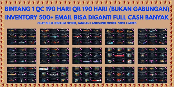 1 STAR QC 190 DAYS QR 190 DAYS (NOT COMBINED) INVENT 500+ PLAIN DATA (CHAT FIRST BEFORE ORDERING, DON'T ORDER IMMEDIATELY. CODE SPR7)
