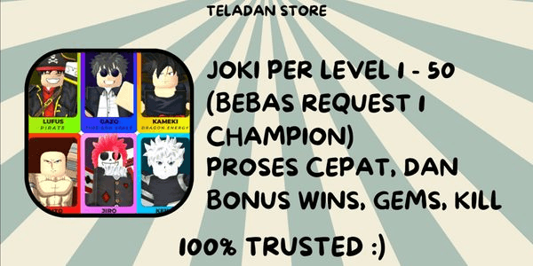 Gambar Product Joki per Level 1 - 50 All Champion