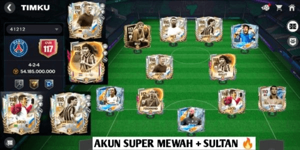 Gambar Product FC MOBILE SUPER SULTAN ACCOUNT GULLIT BASTEN KROOS LUCIO STRONGEST OVR 118 EVO MAX + SQUAD OVR 1117 EXCELLENT, ALL PLAYERS MAX LEVEL READY FOR BATTLE FC CHAMP‼️