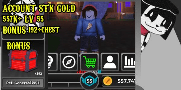 Gambar Product ACCOUNT STK GOLD 557K+ LV 55 BONUS 192+chest