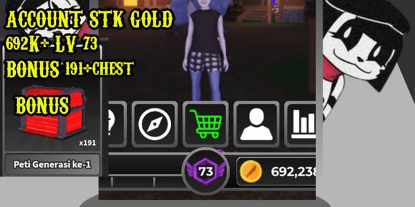 Gambar Product ACCOUNT STK GOLD 692K+ LV 73 BONUS 191+chest