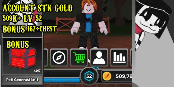 Gambar Product ACCOUNT STK GOLD 509K+ LV 52 BONUS 167+chest